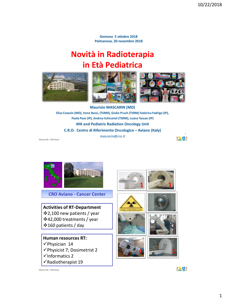 novit in radioterapia in et pediatrica