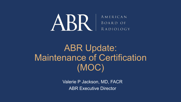 abr update maintenance of certification moc