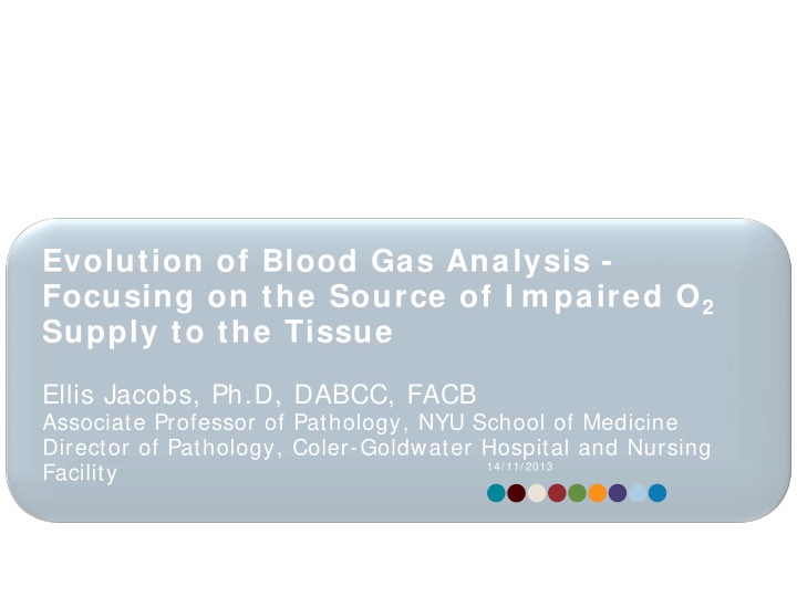 evolution of blood gas analysis focusing on the source of