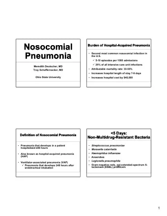 Nosocomial  Nosocomial  Burden of Hospital-Acquired Pneumonia  Burden of Hospital-Acquired