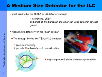 A Medium Size Detector for the ILC  ... what used to be the TESLA or LD detector concept  Ties