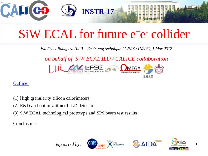 siw ecal for future e e collider