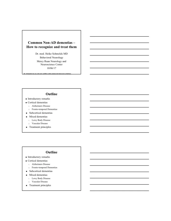 common non ad dementias how to recognize and treat them