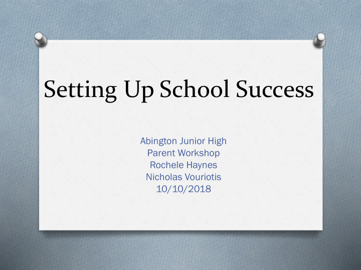 setting up school success