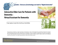 interactive elder care for patients with dementia virtual