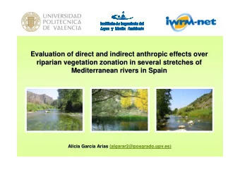 Evaluation of direct and indirect anthropic effects over  Evaluation of direct and indirect