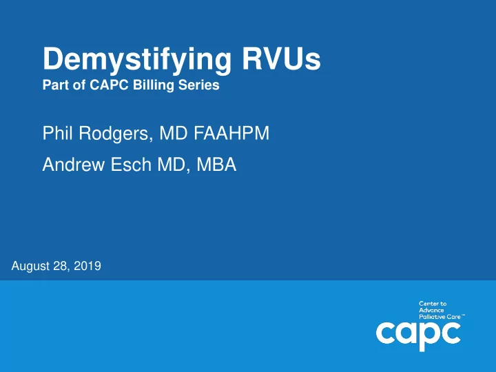 demystifying rvus