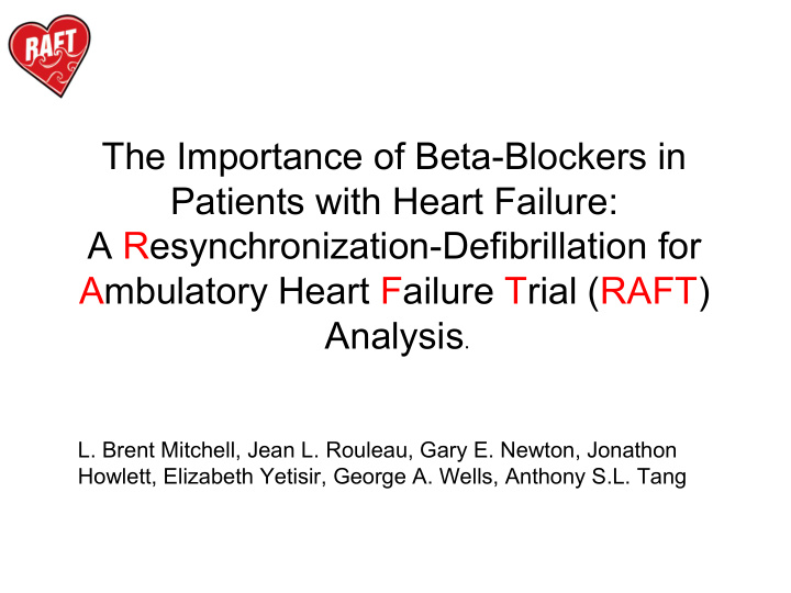 the importance of beta blockers in patients with heart