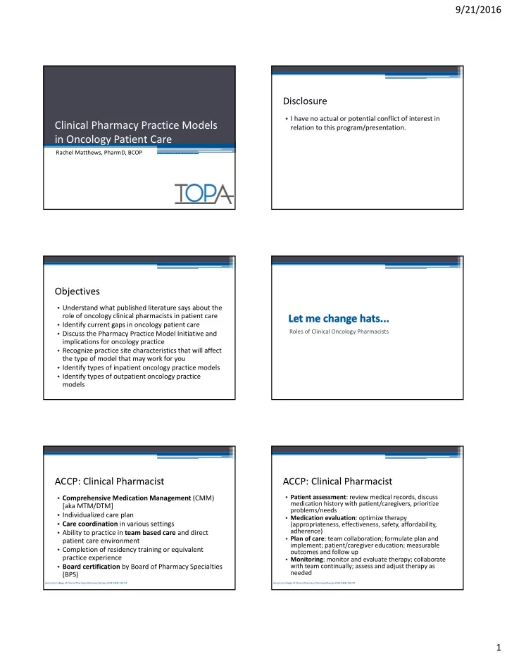 clinical pharmacy practice models