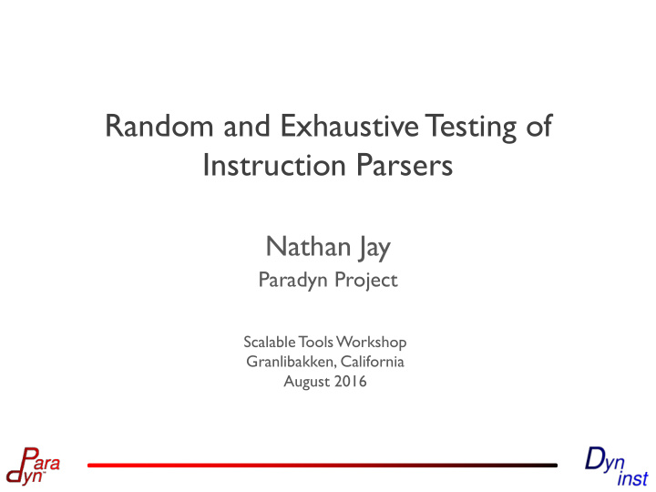 instruction parsers