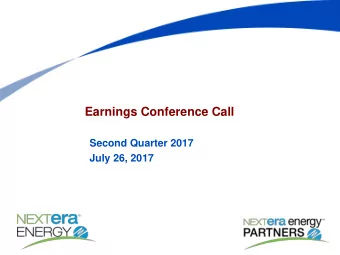 Earnings Conference Call  Second Quarter 2017  July 26, 2017  Cautionary Statements And Risk