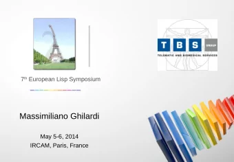 Massimiliano Ghilardi  May 5-6, 2014  IRCAM, Paris, France  High performance concurrency  in Common