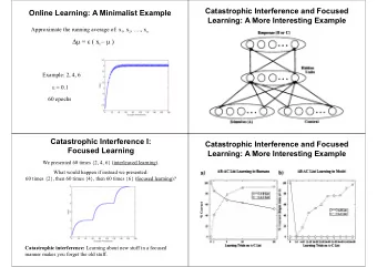 Catastrophic Interference and Focused  Online Learning: A Minimalist Example  Learning: A More