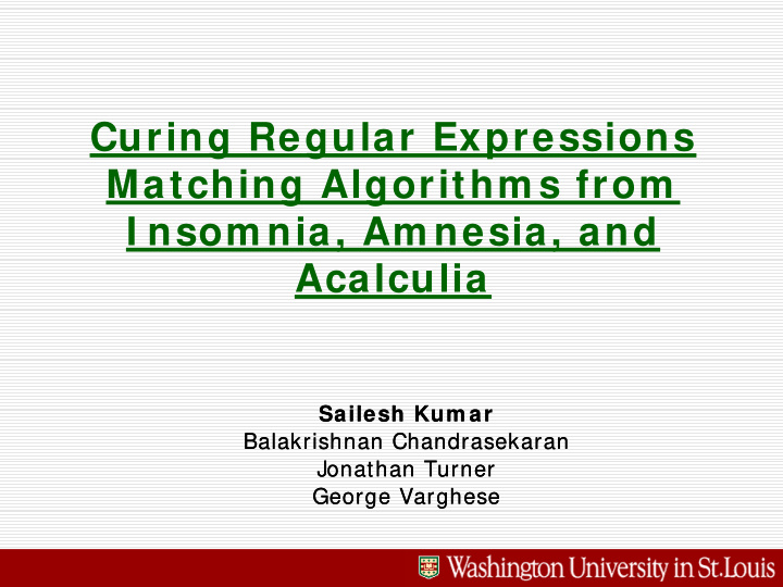 curing regular expressions matching algorithm s from i