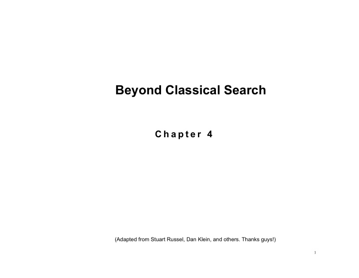 beyond classical search