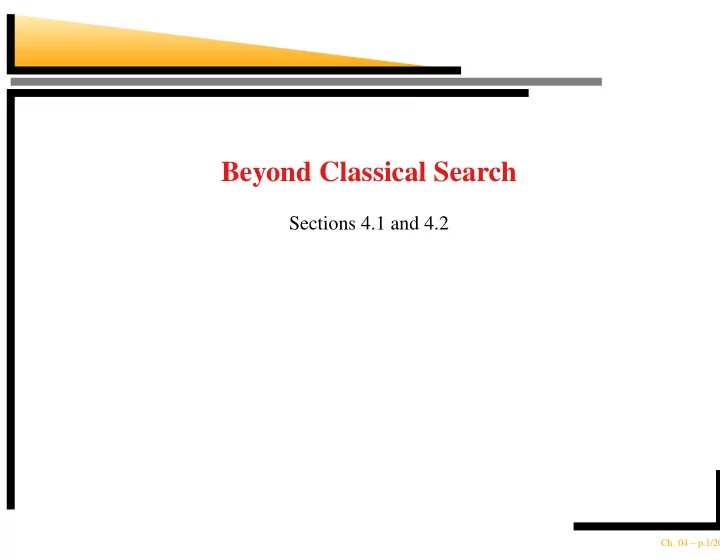 beyond classical search