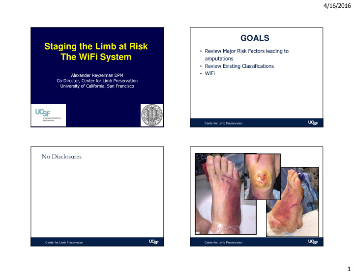 staging the limb at risk