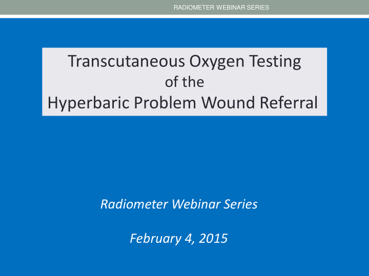 transcutaneous oxygen testing