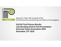 euclid trial primary results late breaking clinical trial