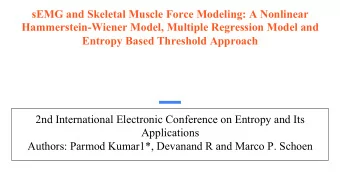 sEMG and Skeletal Muscle Force Modeling: A Nonlinear  Hammerstein-Wiener Model, Multiple Regression