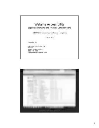 Website Accessibility Legal Requirements and Practical Considerations 2017 NYSSBA Summer Law