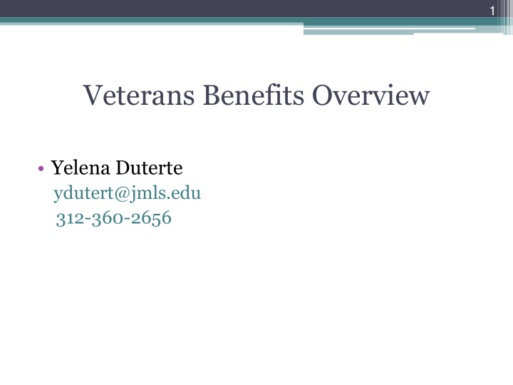 veterans benefits overview
