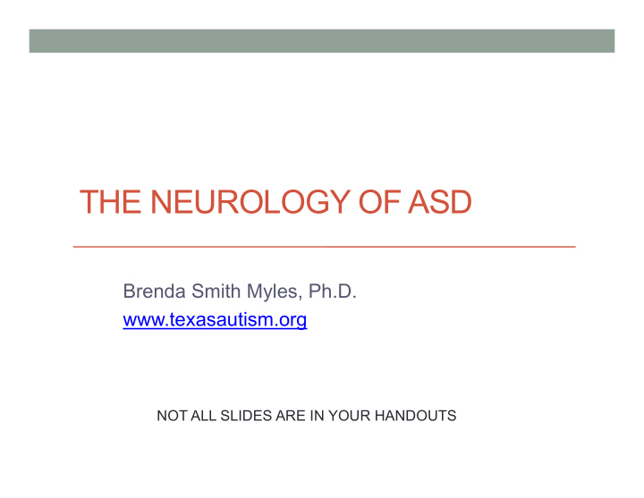the neurology of asd