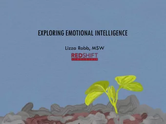 EXPLORING EMOTIONAL INTELLIGENCE  Lizza Robb, MSW  EMOTIONAL INTELLIGENCE  WHAT YOU SEE  WHAT YOU