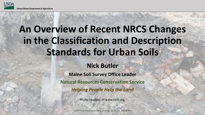an overview of recent nrcs changes in the classification