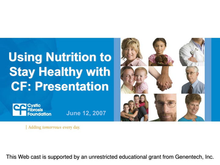 using nutrition to stay healthy with cf presentation