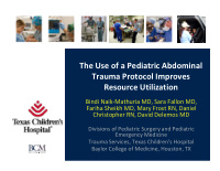 the use of a pediatric abdominal trauma protocol improves