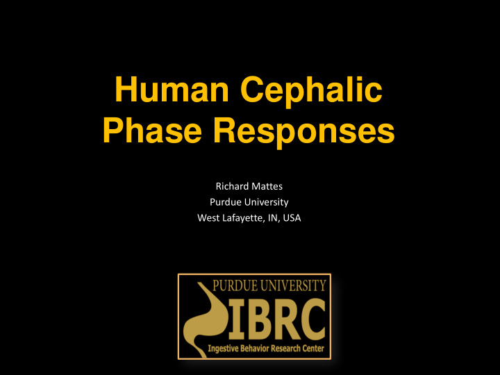 human cephalic phase responses