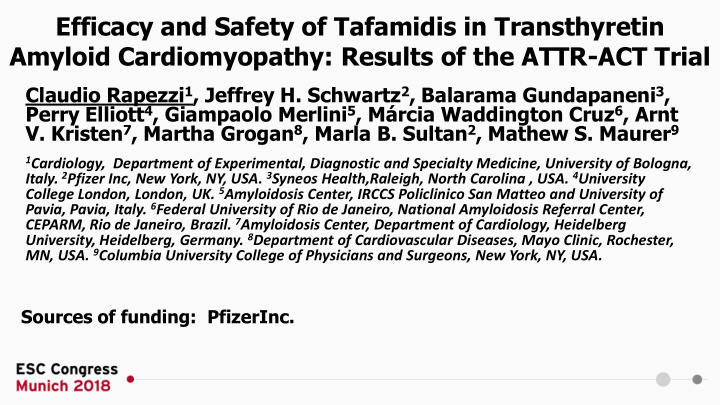 efficacy and safety of tafamidis in transthyretin amyloid