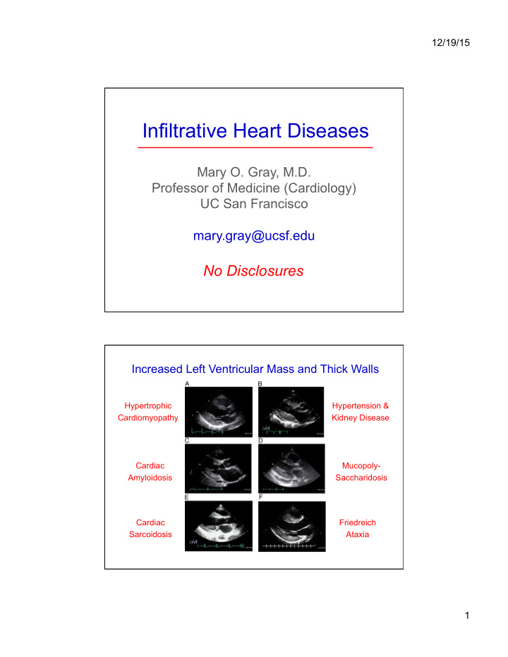infiltrative heart diseases