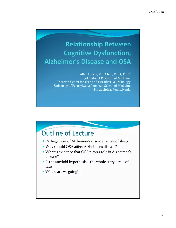 outline of lecture