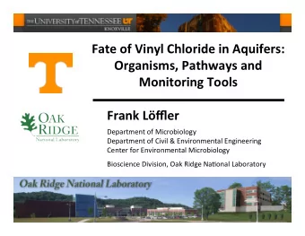 Fate  of  Vinyl  Chloride  in  Aquifers:      Organisms,  Pathways  and