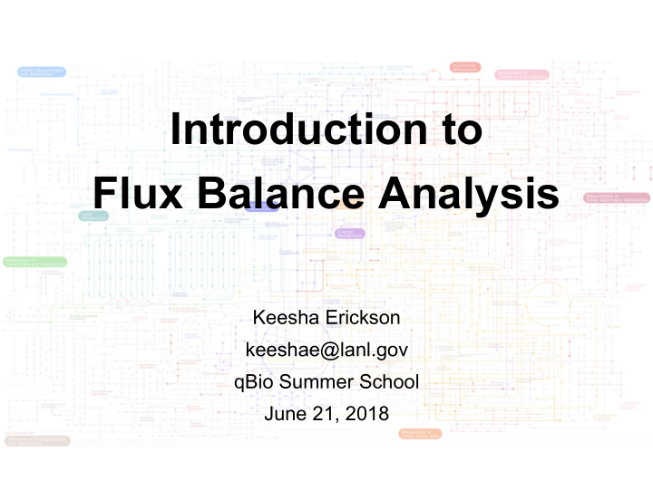 introduction to flux balance analysis