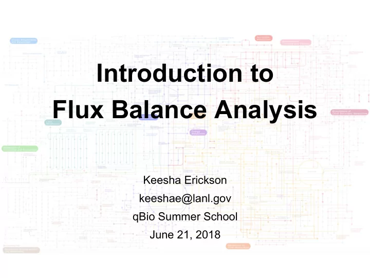 introduction to flux balance analysis