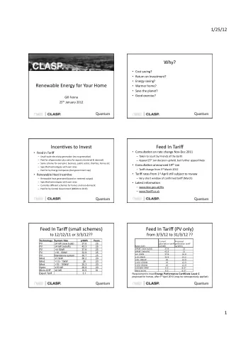 Why?    Cost  saving?    Return  on  Investment?      Energy