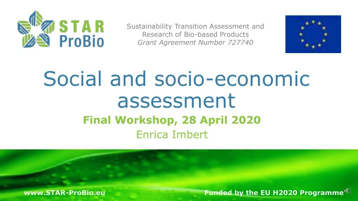 social and socio economic assessment