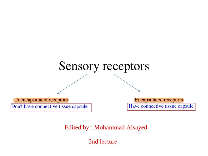 sensory receptors