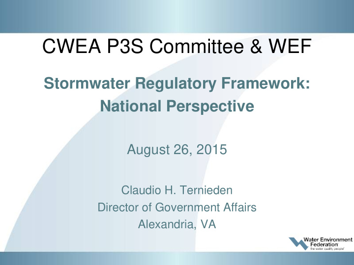 cwea p3s committee amp wef