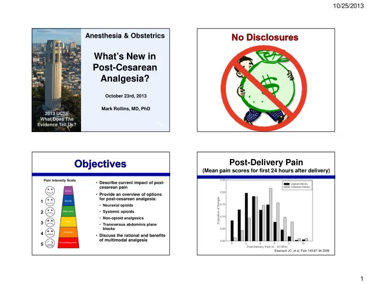 what s new in post cesarean analgesia