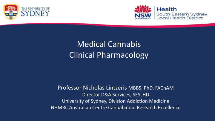medical cannabis clinical pharmacology