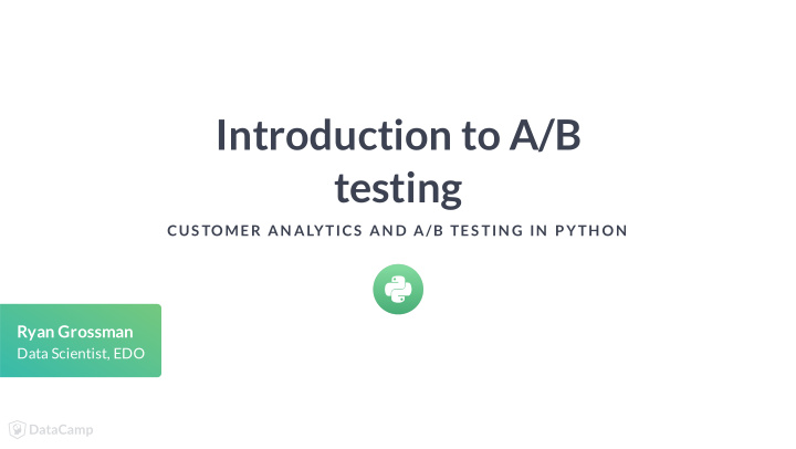 introduction to a b testing