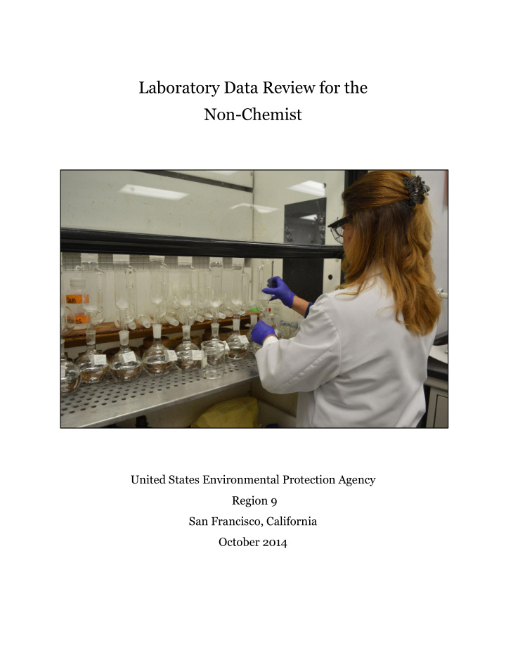 laboratory data review for the
