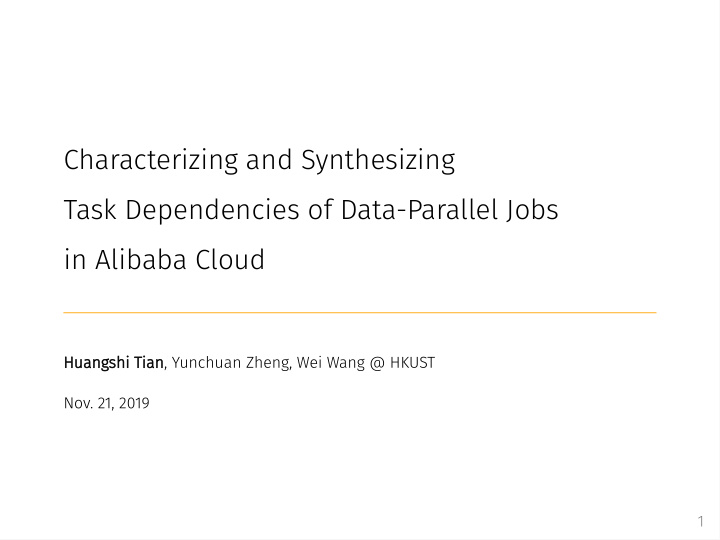 characterizing and synthesizing task dependencies of data