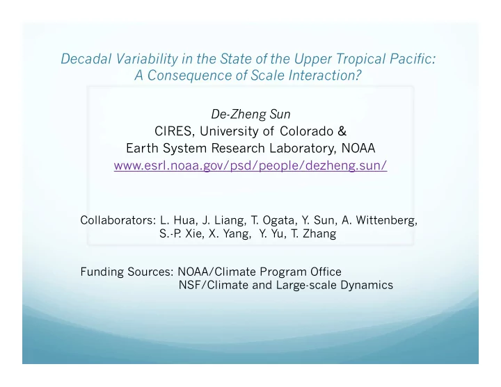 a consequence of scale interaction