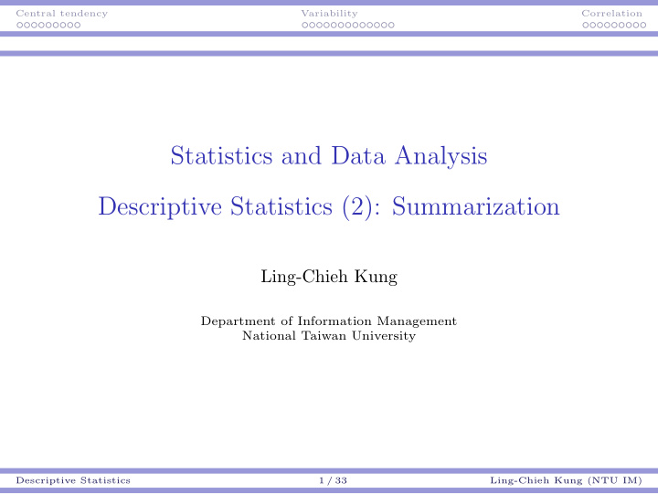 statistics and data analysis descriptive statistics 2