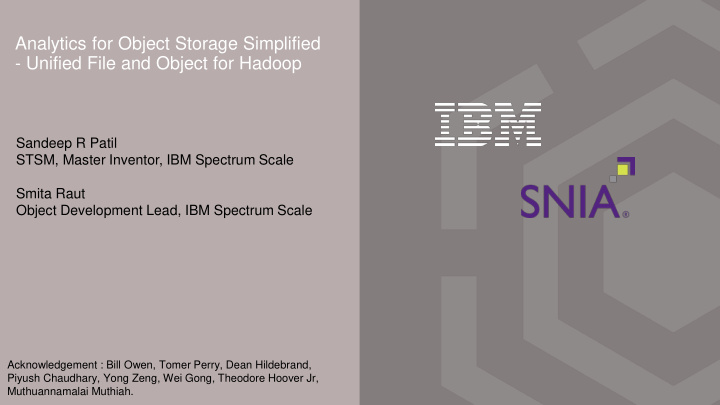 analytics for object storage simplified unified file and